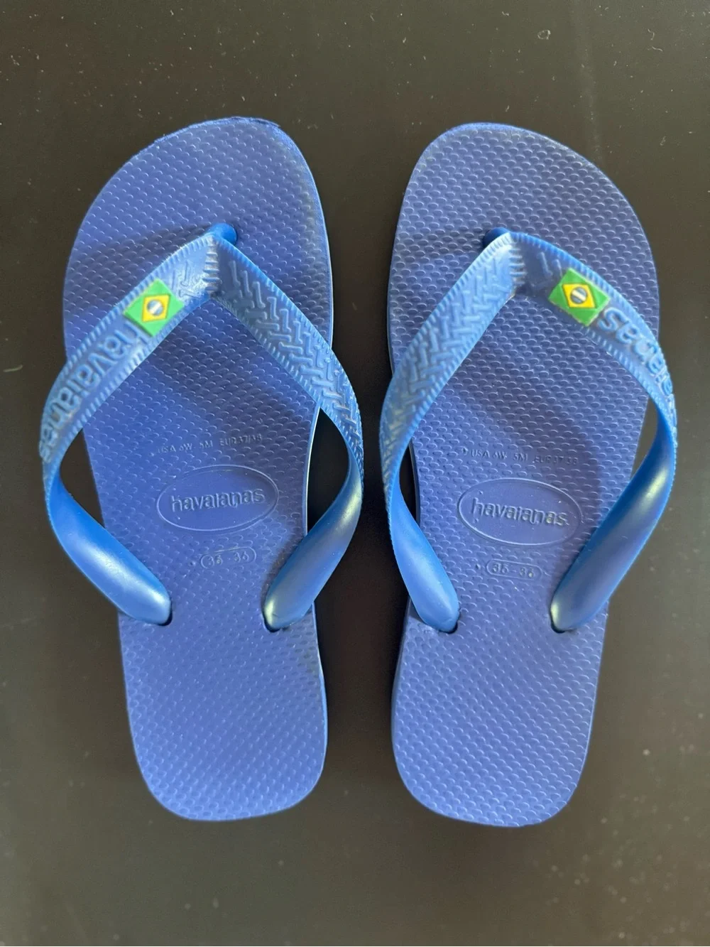 Havaianas Kids Flip-Flops in Royal Blue with Yellow Trim